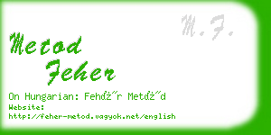 metod feher business card